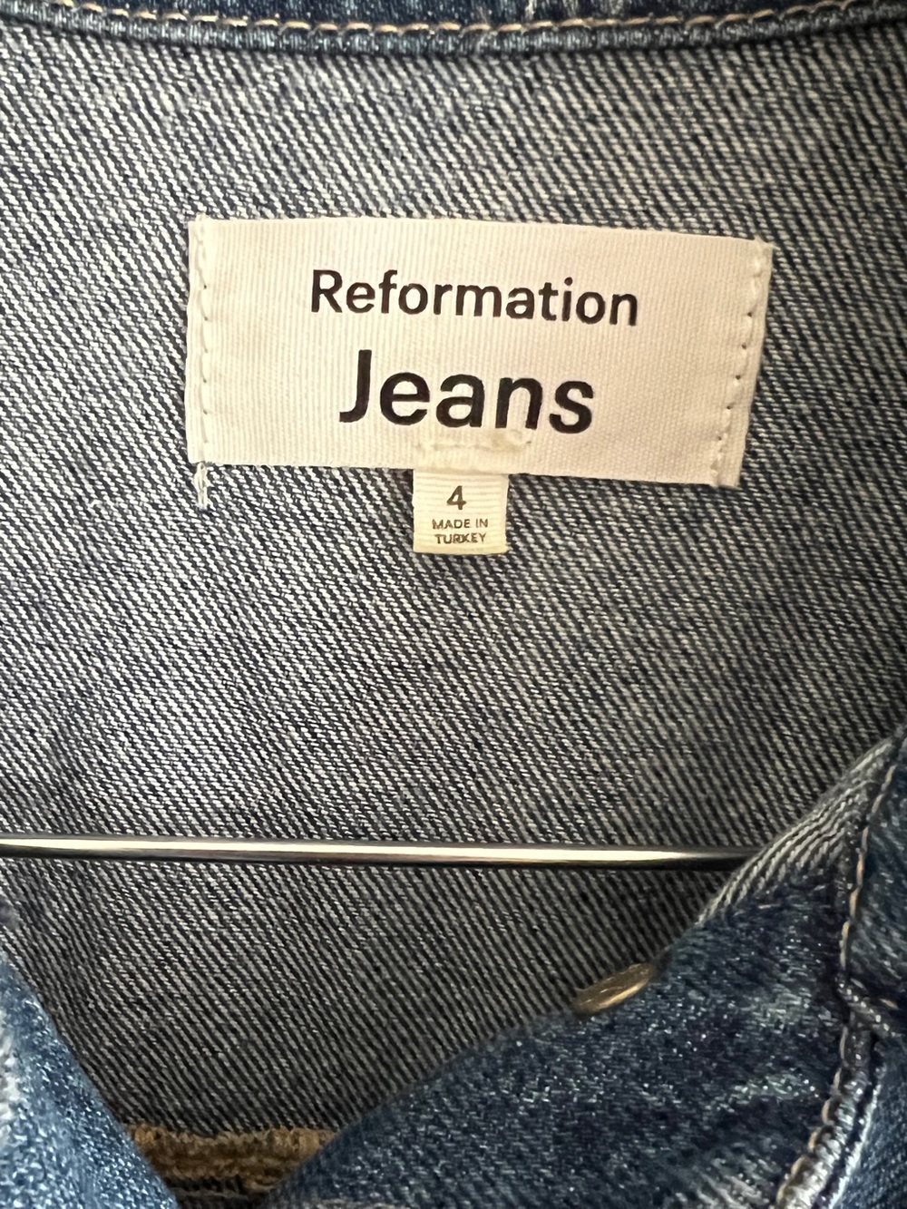 Reformation Harlee Denim Mini Dress - Size 4 - Picture 6 of 7